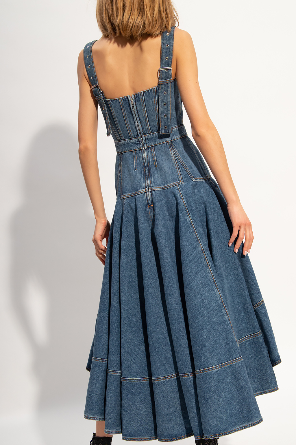 【関税&送料込】Alexander Mcqueen Delave Denim Midi Skirt Alexander McQueen Front Slit Denim Skirt | italist